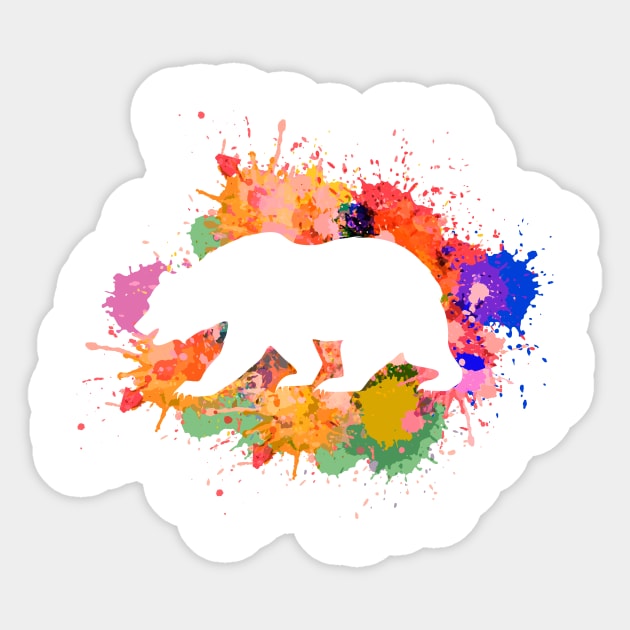 LGBT Rainbow Splatter Pride Bear Sticker by theglaze